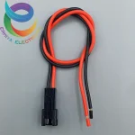 کانکتور نر بین راهی 2 پین سیمدار SM 20cm - قرمز چپ